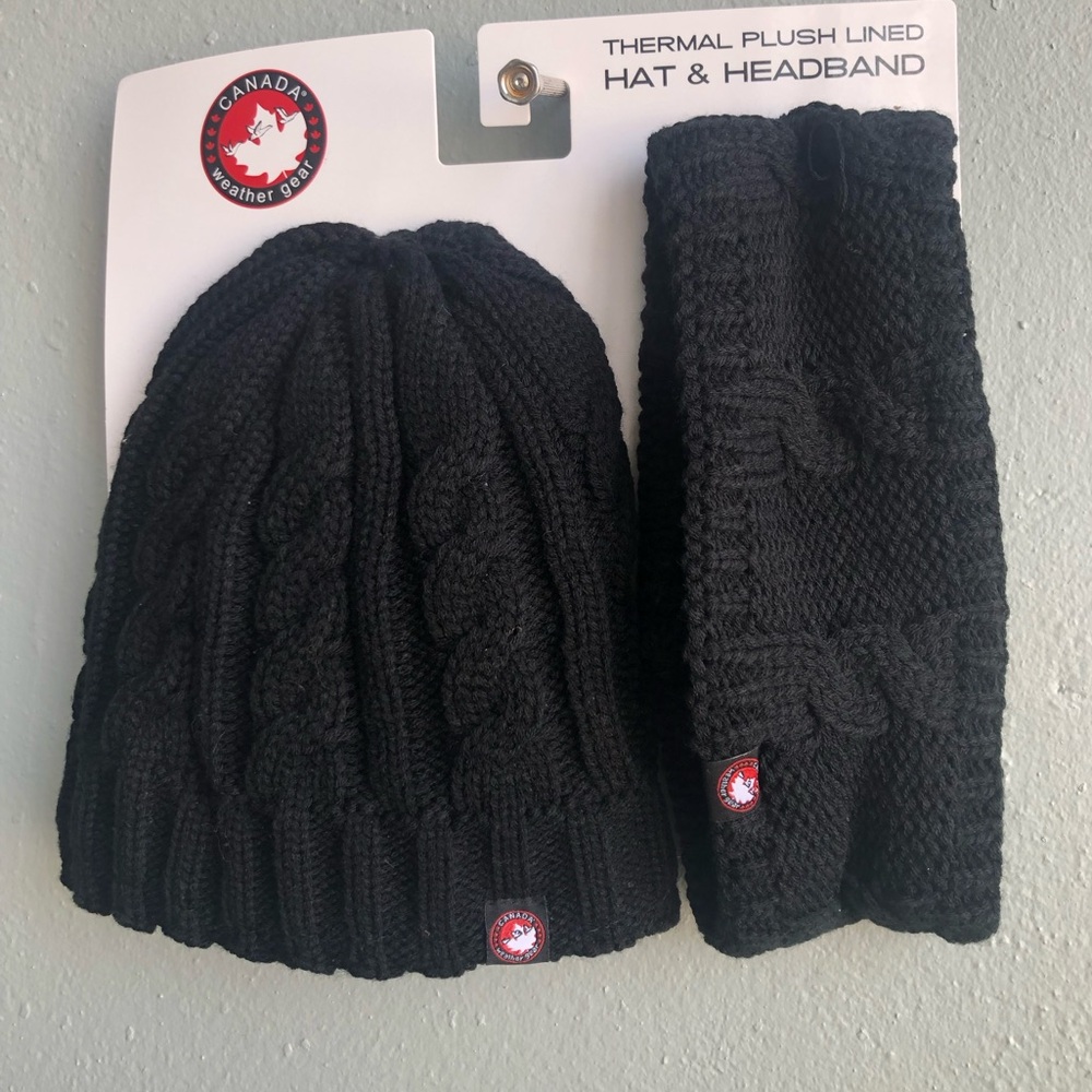 NWT Canada Weather Gear Thermal Hat & Headband